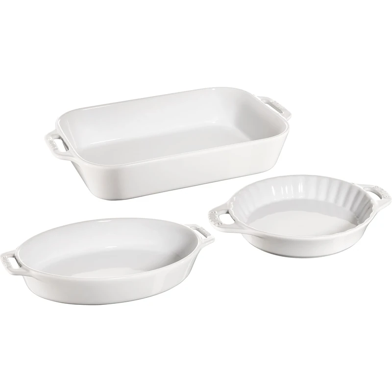 STAUB 40508-688 Ceramic Baking Dish Set, White