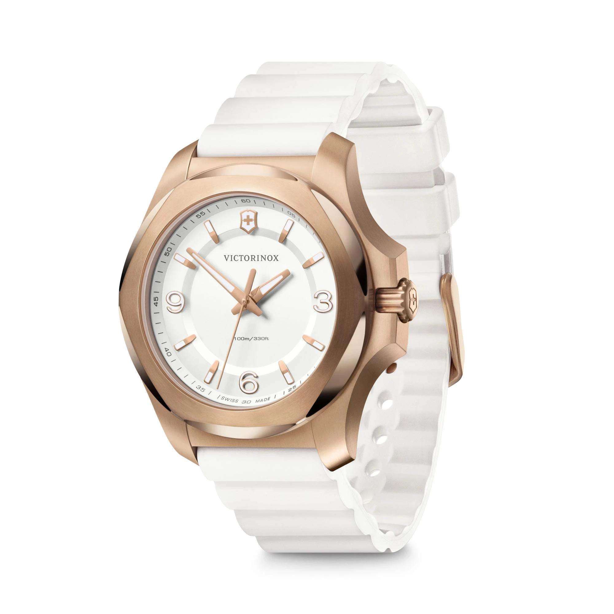 Victorinox I.N.O.X. V Women's White Dial Watch with White Rubber Strap, 241954