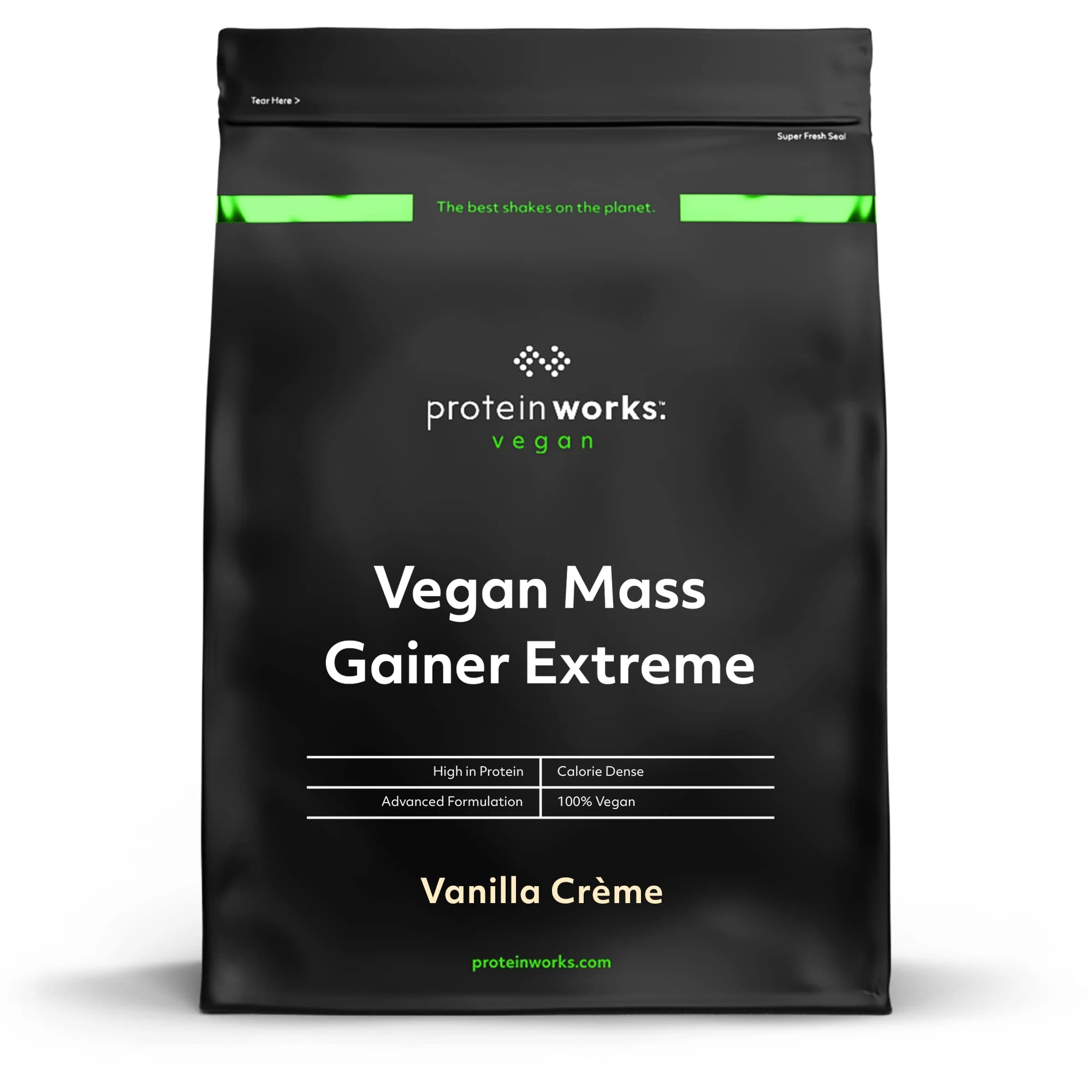 THE PROTEIN WORKS - Vegan Mass Gainer Extreme | High Calorie Protein Powder | Weight Gainer | Vitamins & Minerals | 10 Shakes | Vanilla Crème | 2kg