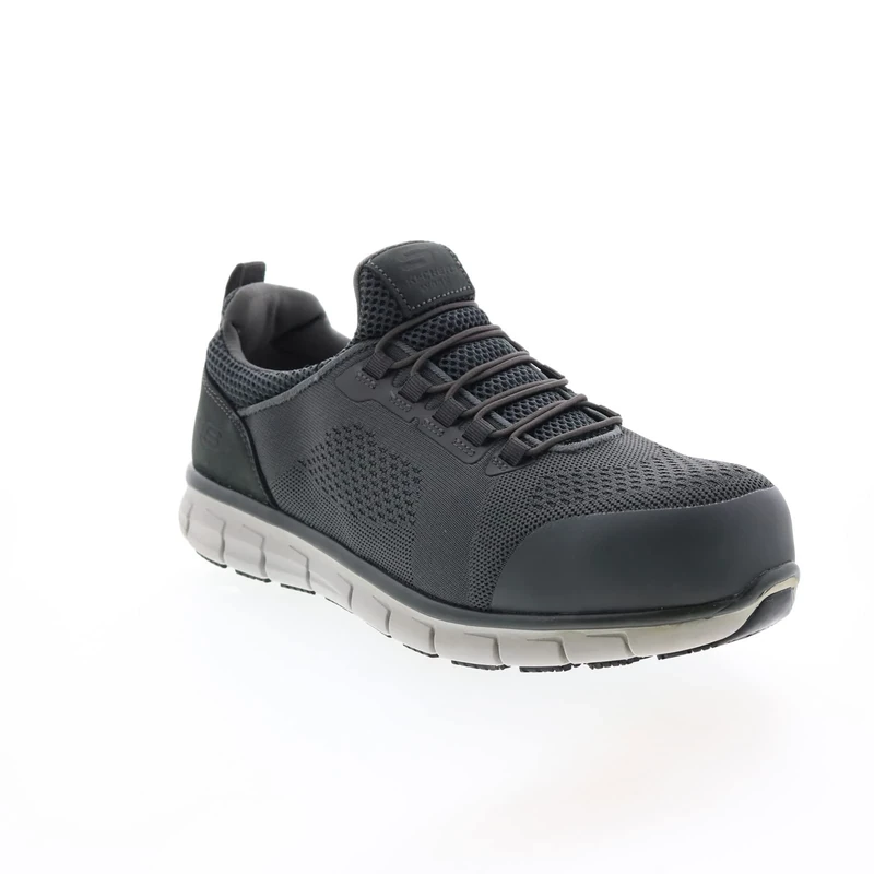 Skechers Men's Work Synergy Omat Alloy Toe Sneaker - Charcoal 12 - Image 1