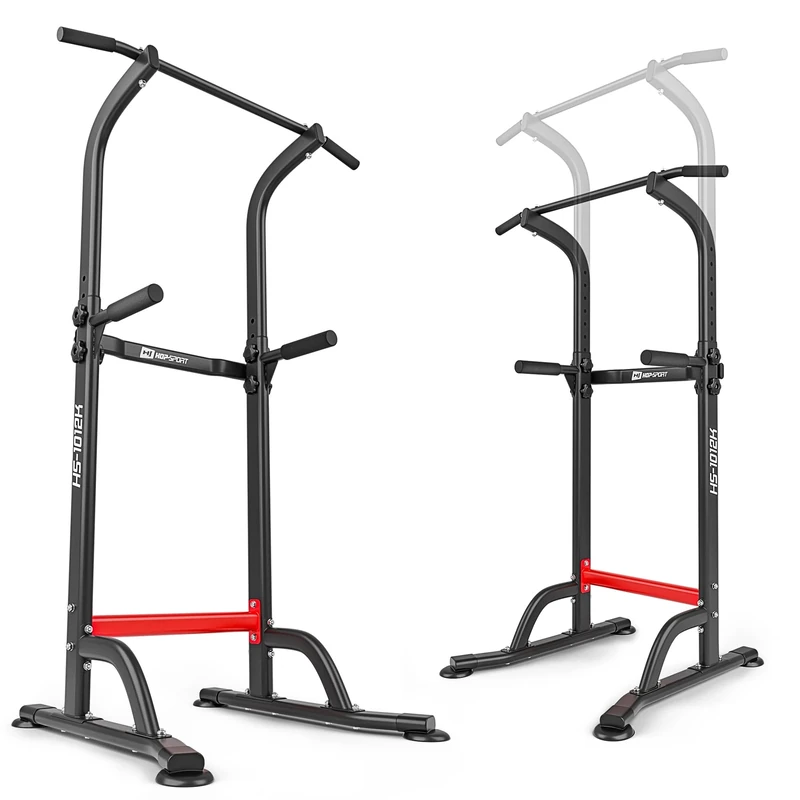 Hop-Sport Power Tower HS-1012 – Multifunctional Power Tower with Dip Station, Pull-Up Bar, Push-Up Handles & Adjustable Armrests – Home Gym Strength Station