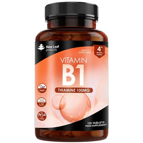 Vitamin B1 Thiamine Supplement 100mg (4 Months Value Supply) Thiamine Vitamin B1 High Strength – Heart Health, Healthy Nervous System, Immune Health, Energy Release Vegan, Gluten-Free, UK,120 Tablets