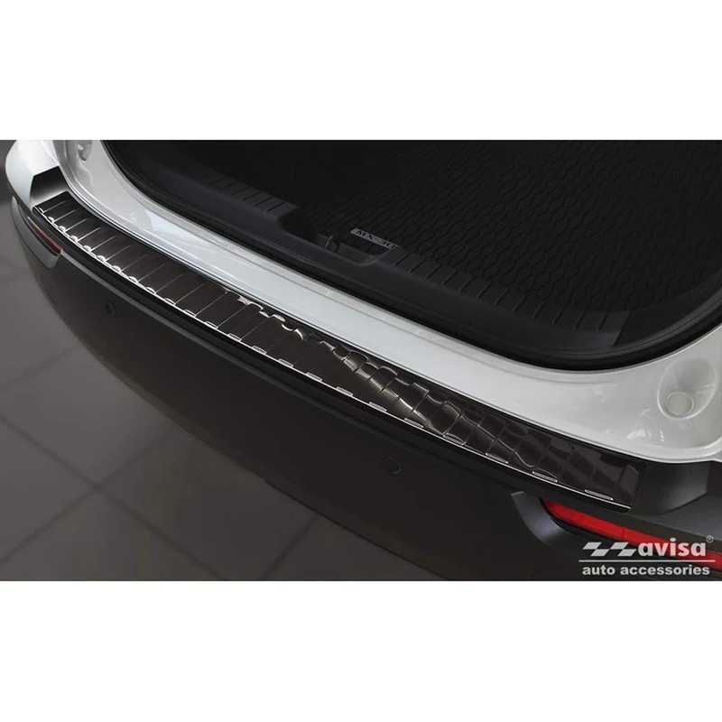 Avisa Black Stainless Steel Rear bumper protector compatible with Mazda MX-30 2020- - 'Ribs'