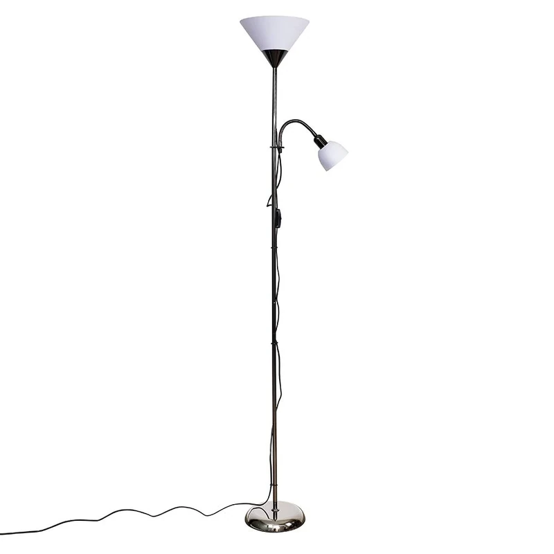 MiniSun | Modern Black Brushed 2 Way Mother/Father and Child Floor Lamp | Floor Lamps & Torchieres, Home Décor & Improvement Essential | Includes LED Bulbs