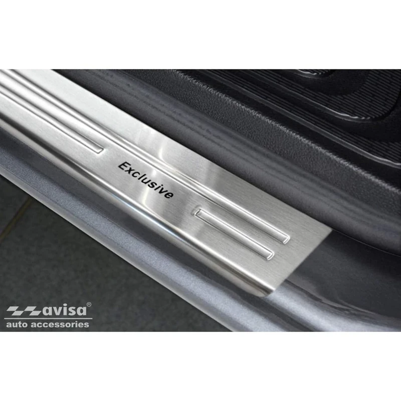 Avisa Inox door sill protectors compatible with Mercedes Vito & V-Class W447 2014- - 'Exclusive' - 2-pieces - Version 2.0