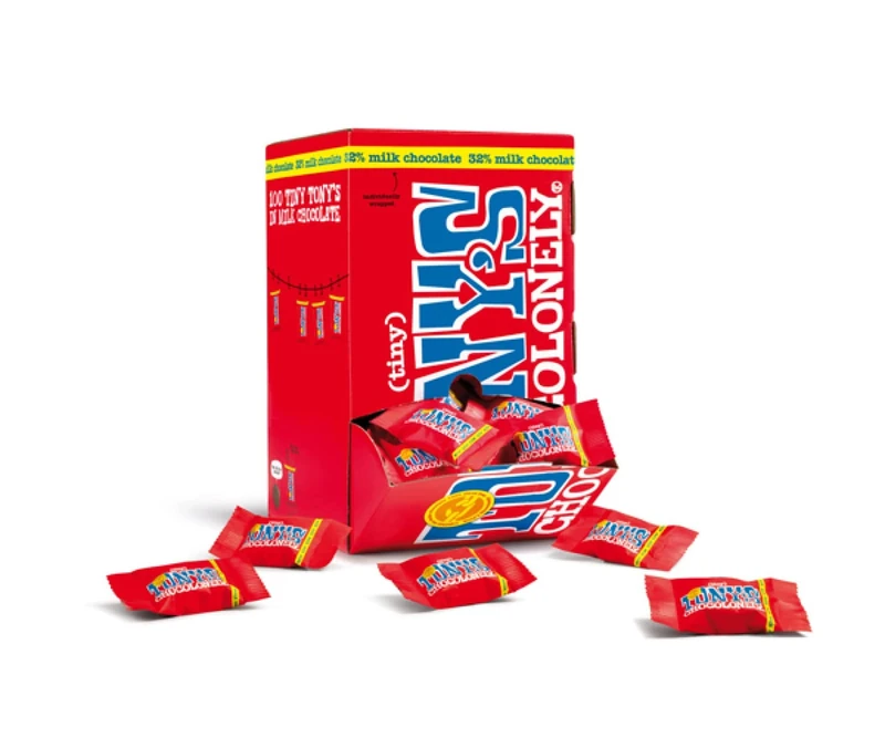 Tony's Chocolonely Tiny Tony's Milk Chocolate Gift Box - 900g Mini Chocolates To Share, Individually Wrapped, Vegetarian, Belgian Fairtrade Chocolate