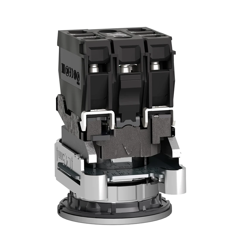 Schneider Electric - Harmony XB4 Illuminated Selector Switch, Flush Mounted, 30mm, Integral LED, Plain Lens, 1NO + 1NC, 24V AC/DC, XB4FW36B5, Blue