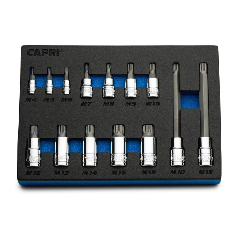 Capri Tools XZN Triple Square Bit Socket Set, 10-Piece (XZN Bit Set/Master)