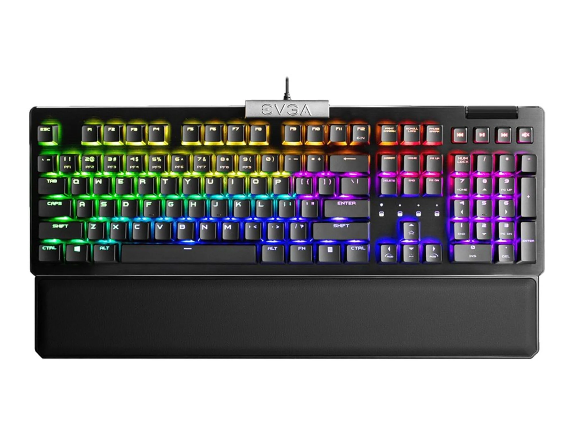 EVGA Z15 RGB USB Gaming Keyboard, RGB Backlit LED, Hotswappable Mechanical Kailh Speed Silver Switches (Linear), 821-W1-15US-KR, Black