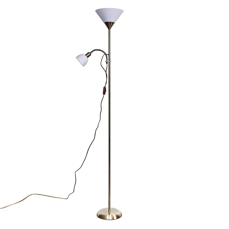 MiniSun | Modern Brass 2 Way Mother/Father and Child Floor Lamp | Floor Lamps & Torchieres, Home Décor & Improvement Essential | Includes LED Bulbs