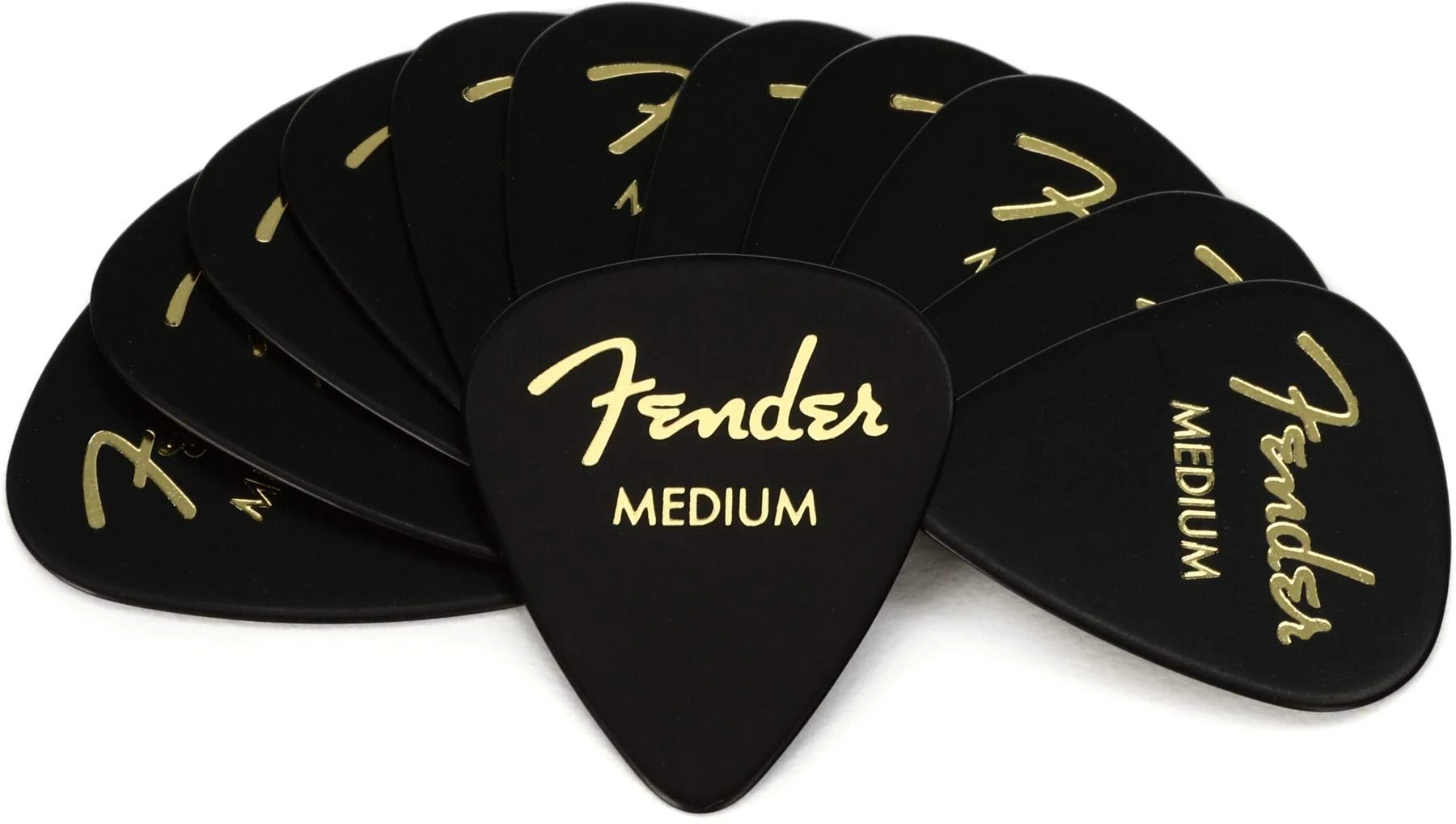 Fender Classic Celluloid, Black, 351 Shape, Medium, 12 Count