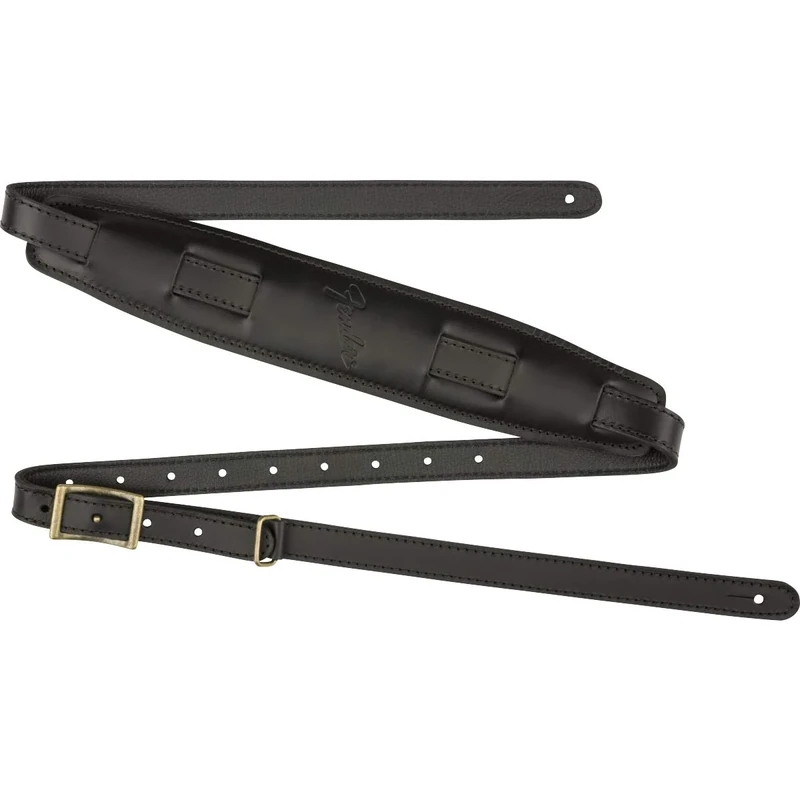 Fender® Mustang® Vintage Saddle Strap Guitar Strap Leather - Black