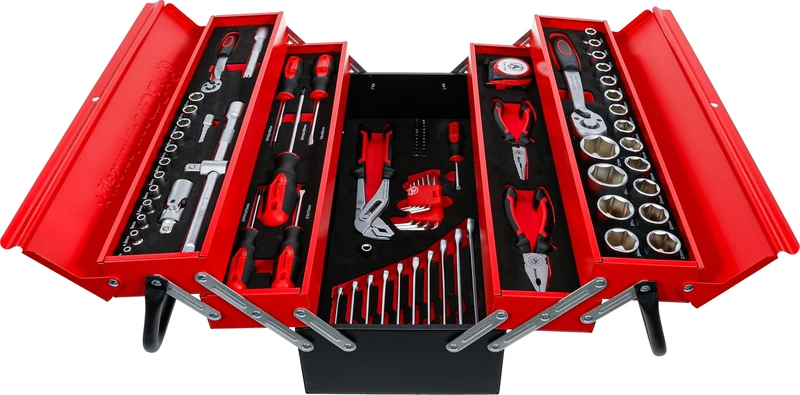 BGS Diy 6056 | Metal workshop Tool Case incl. Tool Assortment | 86 pcs.