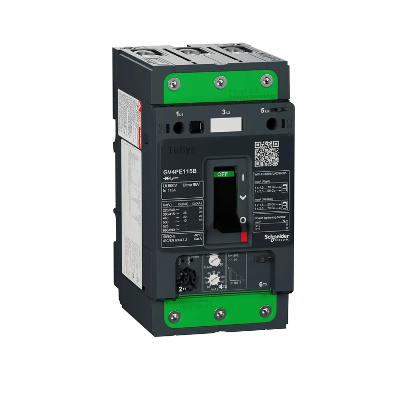 Schneider Electric, TeSys GV4 - thermal magnetic circuit breaker - 115A 3P - with Everlink, GV4PE115B