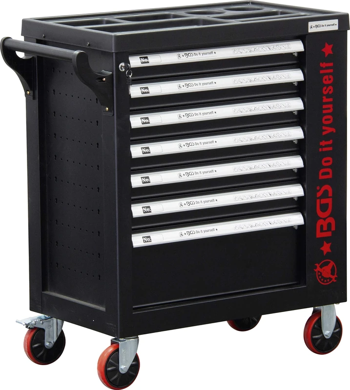 BGS Diy 6058-1 | Workshop Trolley | 7 Drawers | 1 Side Door | empty