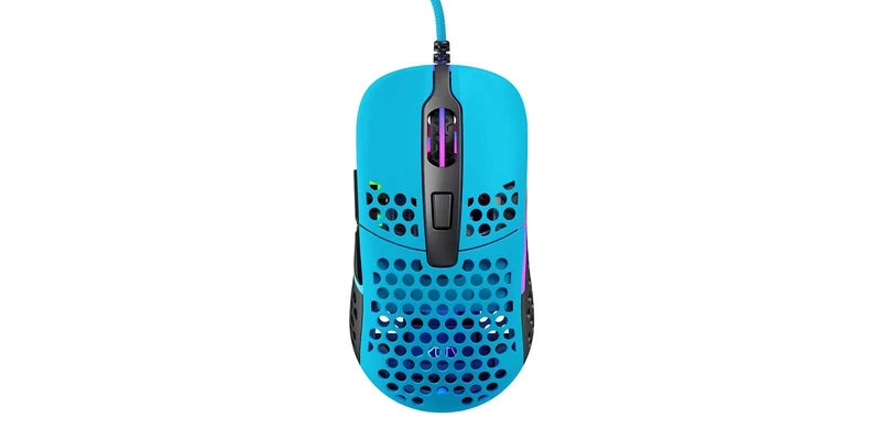 Xtrfy M42 RGB, Ultra-Light Wired Gaming Mouse, Cutting-Edge Pixart 3389 Sensor, Modular Casing (2 Sizes incl.) Adjustable RGB Lighting, Miami Blue Edition
