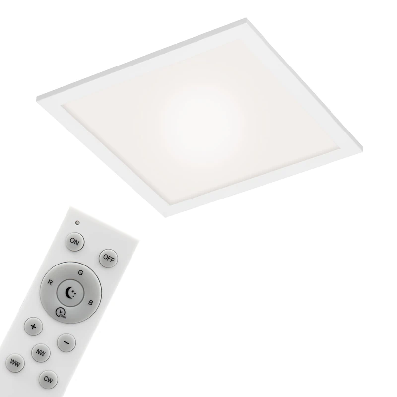 BRILONER - LED Ceiling Light Flat Smart Home, App and Voice Control, Colourful RGB+W Light, LED Lamp, LED Ceiling Light, Living Room Lamp, LED Panel, Bedroom Lamp, 29.5 x 29.5 x 6.1 cm, White