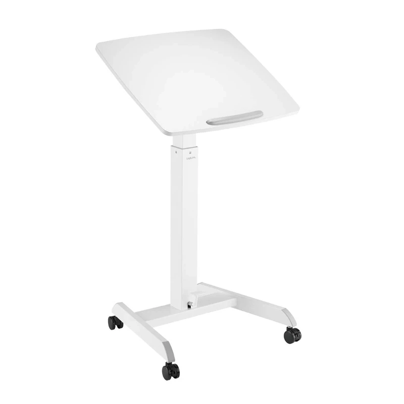 LogiLink EO0035 - Sit/Stand Workstation with Pneumatic Foot Pedal Height Adjustment - White