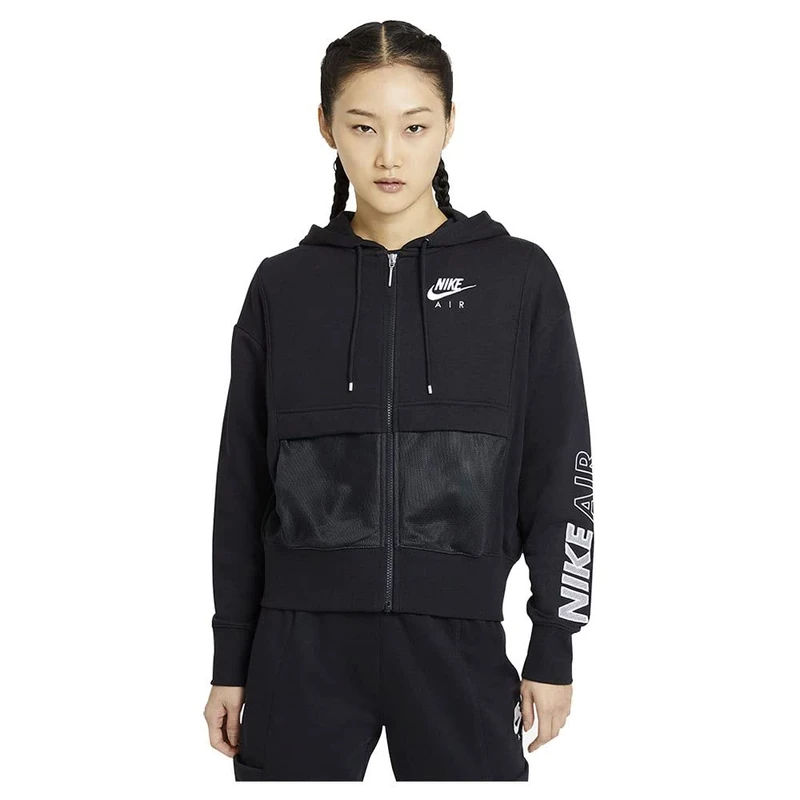 NIKE Air Fz Top Hooded Jacket Black/White M