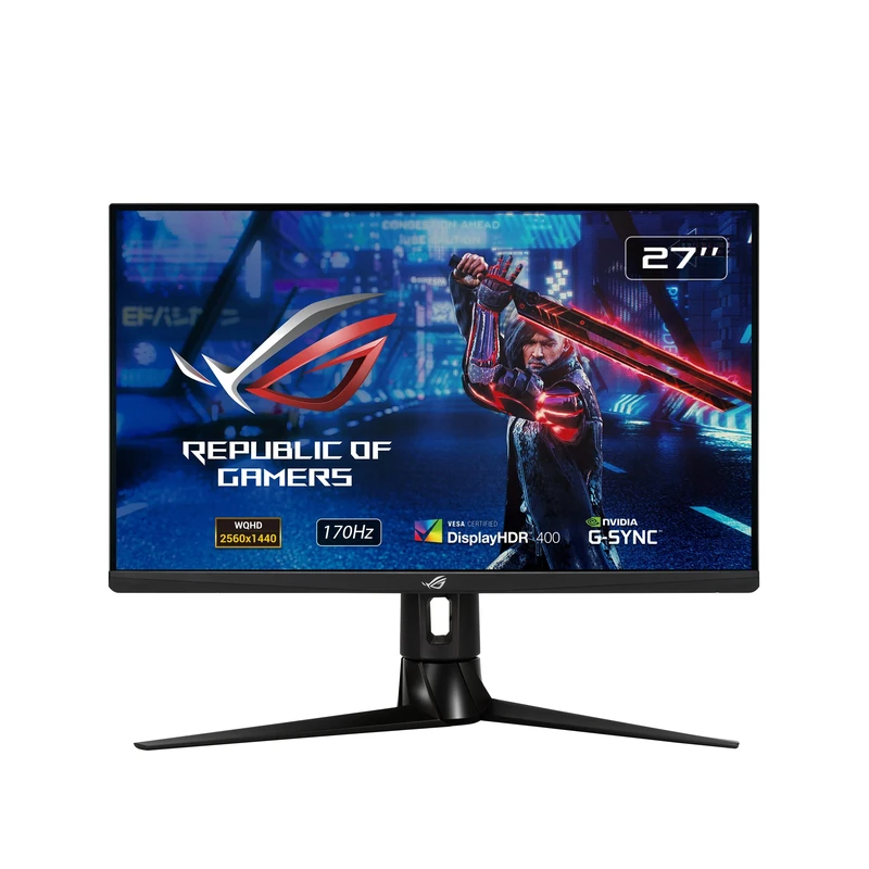 ASUS ROG Strix XG27AQ HDR Gaming Monitor – 27 inch WQHD (2560 x 1440), Fast IPS, Overclockable 170Hz (Above 144Hz), 1ms (GTG), ELMB SYNC, G-SYNC Compatible, DisplayHDR 400