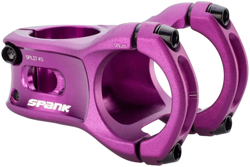 Spank Split 35 Enduro Trail Shotpeen Anodized Bicycle Stem, Universal Fit, Cycling Stem, Mountain Bike Stem, Bar Clamp, Shotpeen Anodized Stem, CNC-optimised (40mm,Purple)