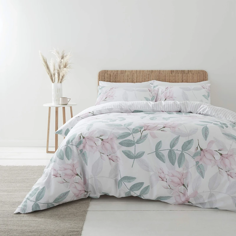 Bianca Anise 400 Thread Count Cotton Single Duvet Set Blush