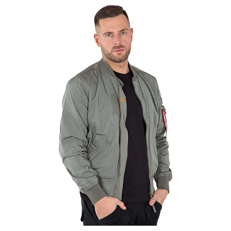 ALPHA INDUSTRIES Men's Ma-1 Parachute Bomber Jacket, Vintage Green, M
