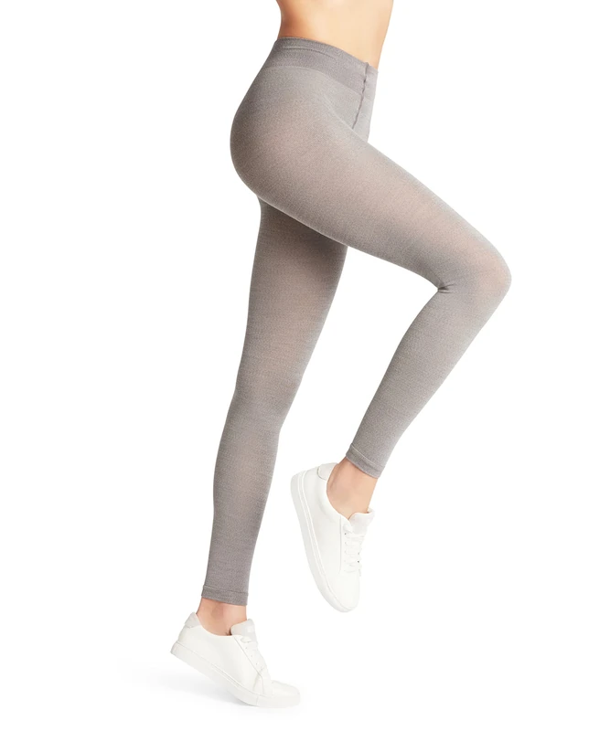 FALKE Womens Softmerino W Wool Cotton Thick Plain Leggings, Grey Light Melange 3830, L UK