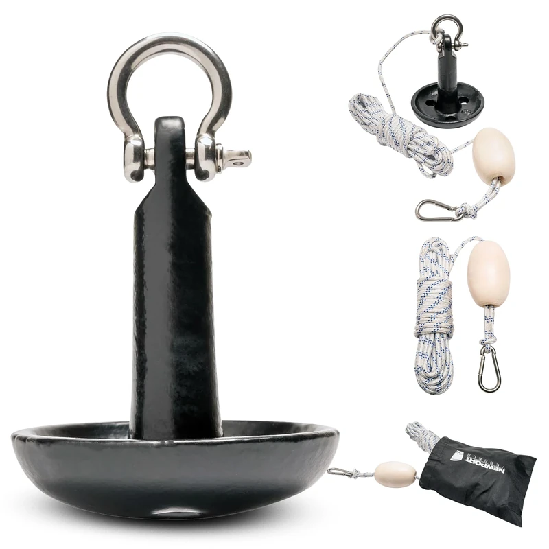 Newport Premium 10lb Mushroom Anchor Kit w/Bag, Rope, Buoy, & Stainless Hardware