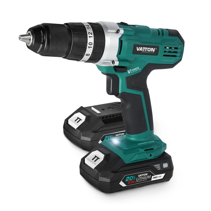 Vatton Hammer Drill 2 Batteries 20 V Eco-luminaled