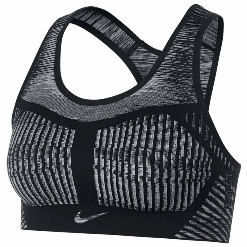 Nike AJ4047-014 FE/NOM Flyknit Bra Sports Bra Women's Black/White Size S