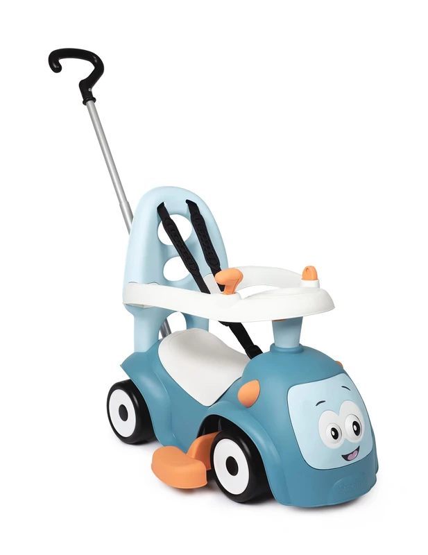 Smoby - Maestro Balade Blue Ride-On - 3 in 1 Evolutionary - Adjustable Parental Rod - Safety Bar - Silent Wheels - Electronic Horn, Gear Lever, Mechanical Key - Toy Box - From 6 months