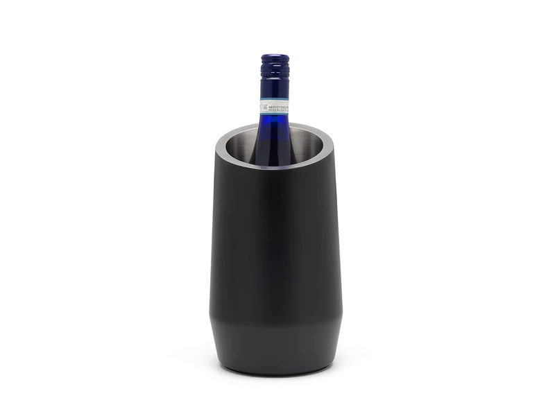 Leopold Vienna Black double-walled stainless steel bottle cooler - ideal for cooling 1 bottle