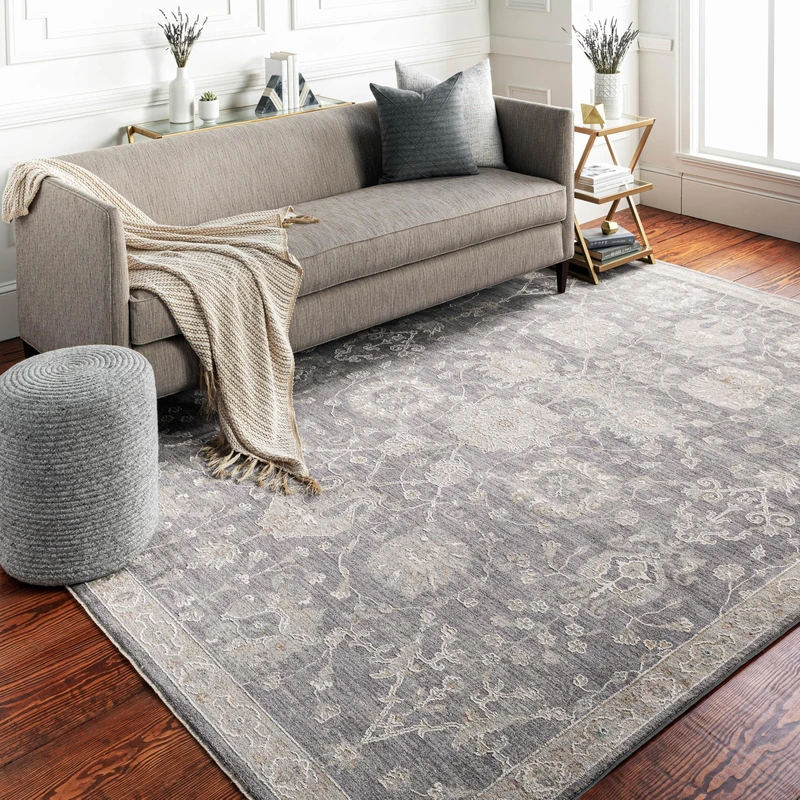 Livabliss Mirade Vintage Style Rug 200x290 cm – Area Accent for Living Room, Dining & Bedroom – Medium Pile, Cotton Back, Indoor Use, Easy Care, Grey, Charcoal, Beige, Sage