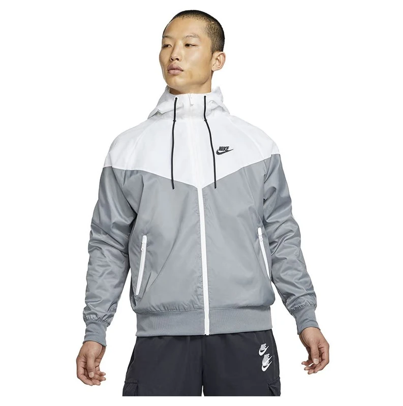 Nike DA0001-084 M NSW SPE WVN LND WR HD JKT Jacket Men's SMOKE GREY/WHITE/SMOKE GREY/BLACK S