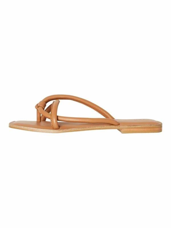 VERO MODA Women's VMFLINO Leather Sandal, Cognac, 7.5 UK (41 EU)