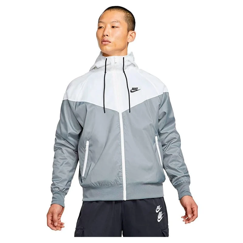 Nike DA0001-084 M NSW SPE WVN LND WR HD JKT Jacket Men's Smoke Grey/White/Smoke Grey/Black L