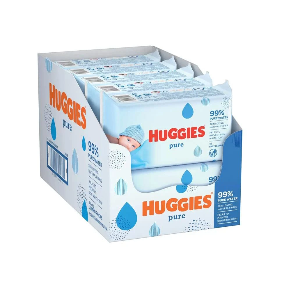 Huggies Baby Wet Pure Extra Care Wipes - 72 x 10 Box