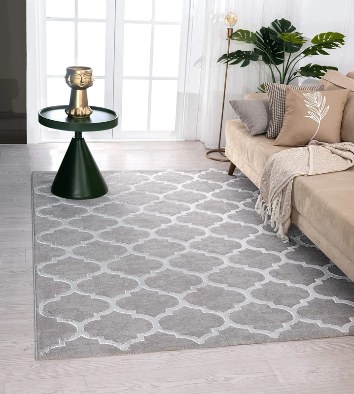 Mia's Teppiche Anna Living Room Rug, Short Pile, 080x300 cm, Grey