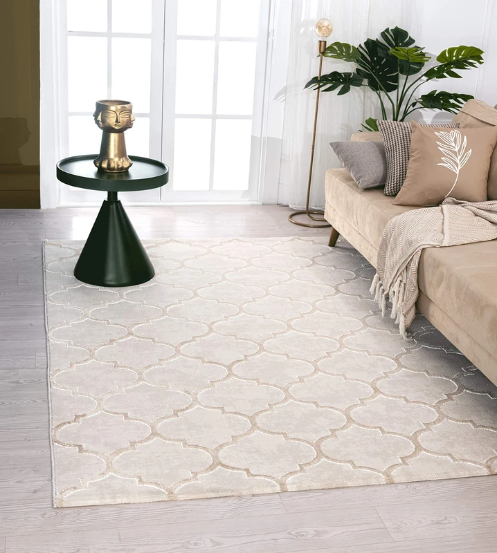 Mia's Teppiche Anna Living Room Rug, Short Pile, 160 x 230 cm, Beige