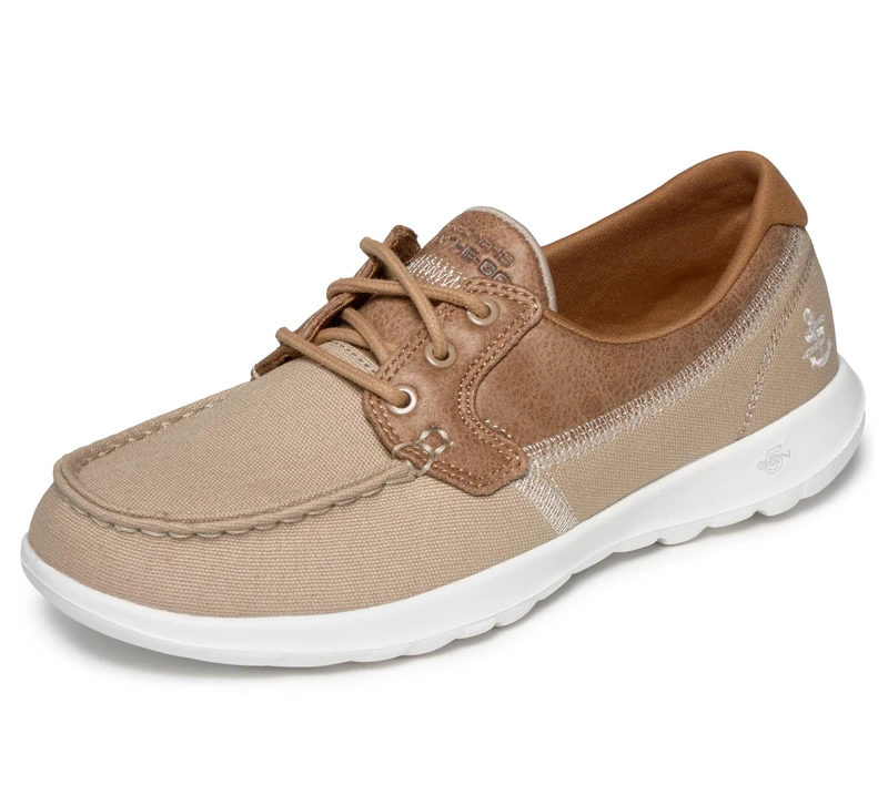 Skechers Women's Go Walk Lite-Coral Boat Shoe, Natural, 5 UK - Image 1