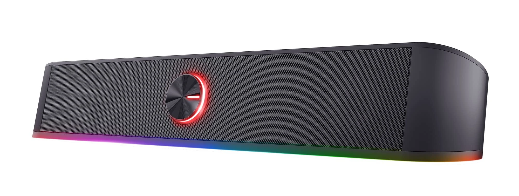 Trust Gaming GXT 619 Thorne RGB Illuminated Soundbar, PC Speakers, 12W Peak Power, 3.5 mm Jack, USB Powered Soundbar, Stereo Sound System for PC, Desktop, Laptop, Computer - Black