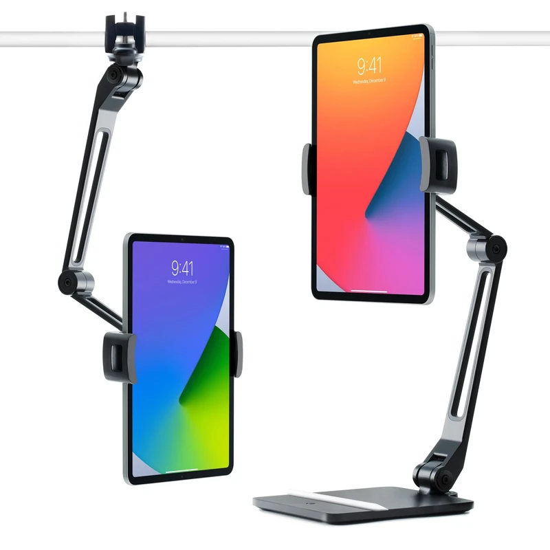 Twelve South HoverBar Duo for iPad Pro/Tablets | Adjustable Arm with Weighted Base and Surface Clamp Attachments