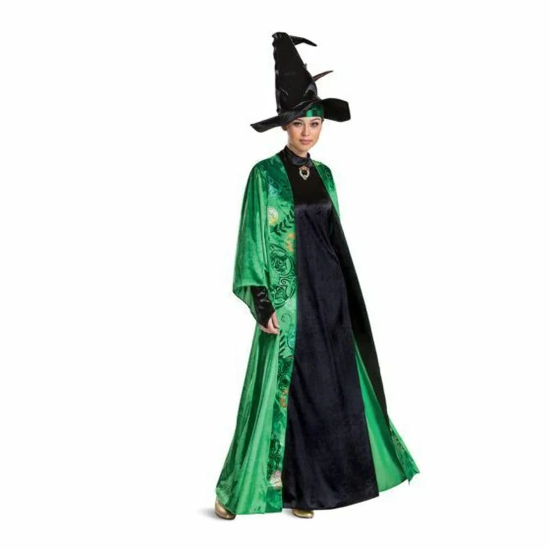 DISGUISE 116049F Professor Mcgonagall, Official Deluxe Harry Potter Wizarding World Costume Dress and Hat Adult Sized, Multicolored, X-Large