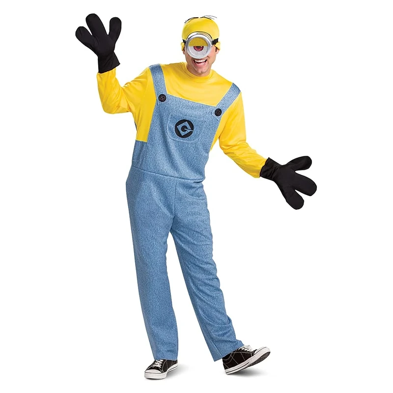 Disguise Deluxe Minion Costume for Adults, Multicolored, Medium