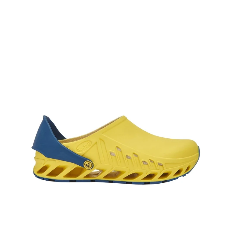 Scholl Unisex's Evoflex Medical Professional Clog, Yellow Navy Blue, 9 UK