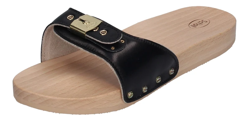 Scholl Women's Pescura Flat Sandal, Black, 6 UK