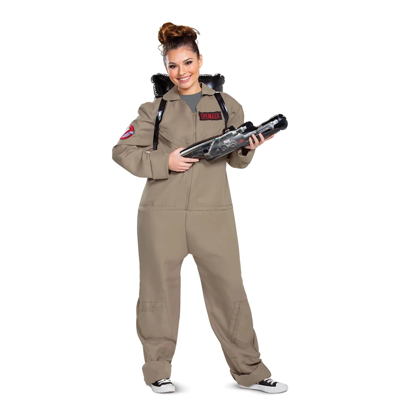 DISGUISE Unisex Ghostbusters Deluxe, Official Ghostbusters Afterlife Movie Jumpsuit With Infla Adult Sized Costumes, Multicolored, M UK