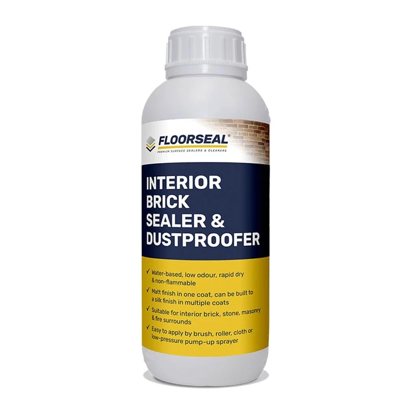 Interior Brick Sealer & Dustproofer - Seal, Dustproof & Protect Interior Brick & Masonry (1 Litre)