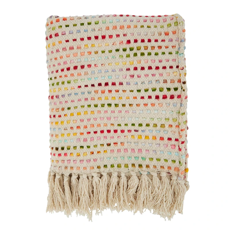 SARO LIFESTYLE Confetti Design Throw Blanket, Multi, 50"x60", 50% acrylic-50% Cotton, 50" x 60"